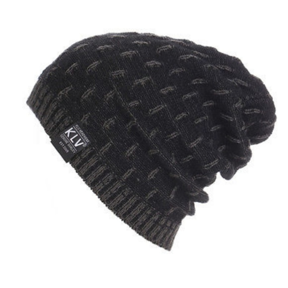 Grey Soft Knitted Wool Slouchy Baggy Beanie Hat - Picture 2 of 4